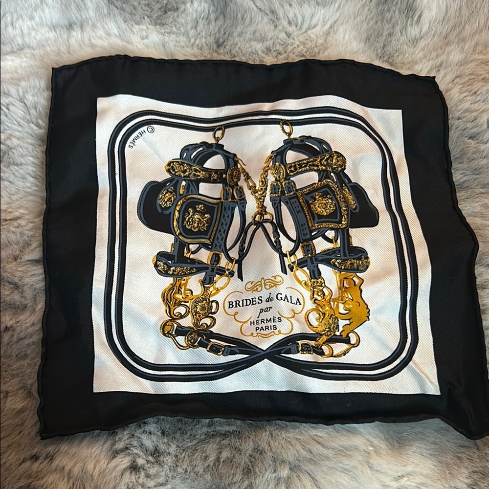 Hermes mini wrist scarf or pocket square 7.5 inches * 7.5 inches